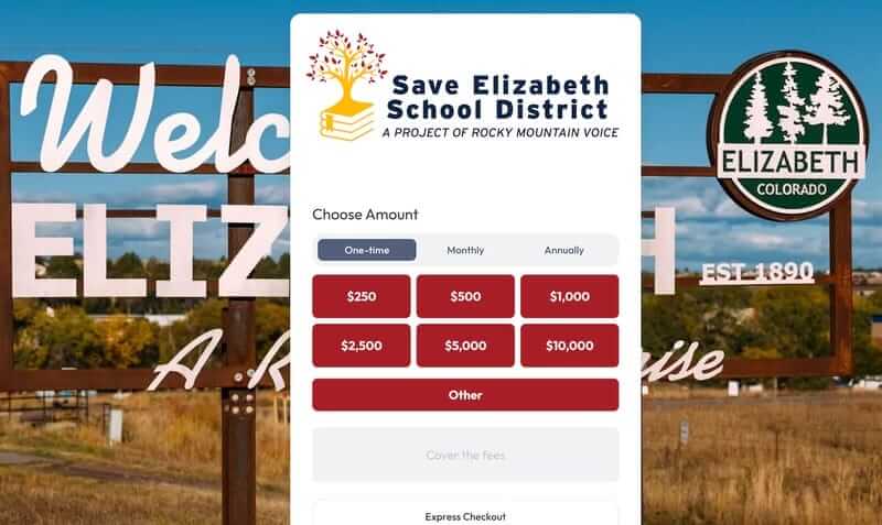 colorado school site Elizabeth school district screenshot