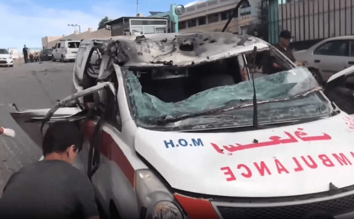 Ambulance that was bombed in gaza. Now israel is killing paramedics in lebanon