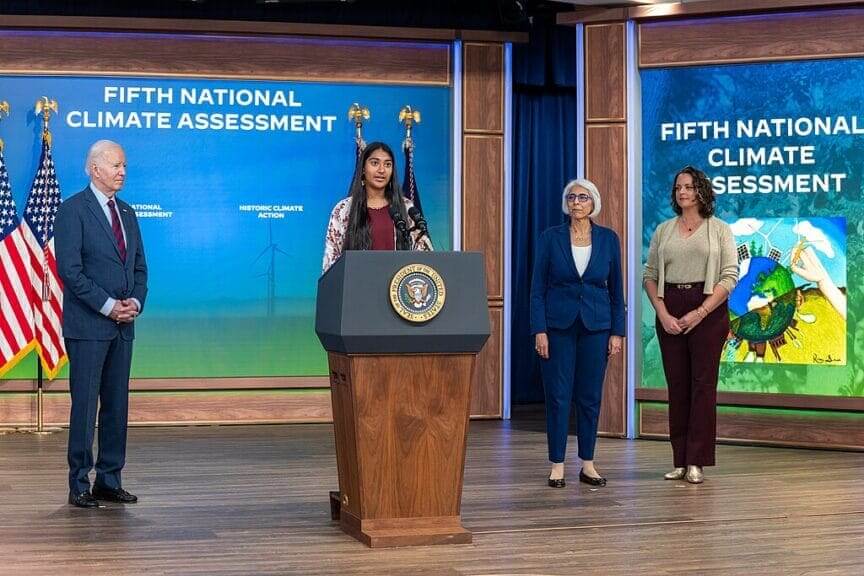 president biden contest winner clinate assessment Climate contest winner introducing biden at the climate assessment
