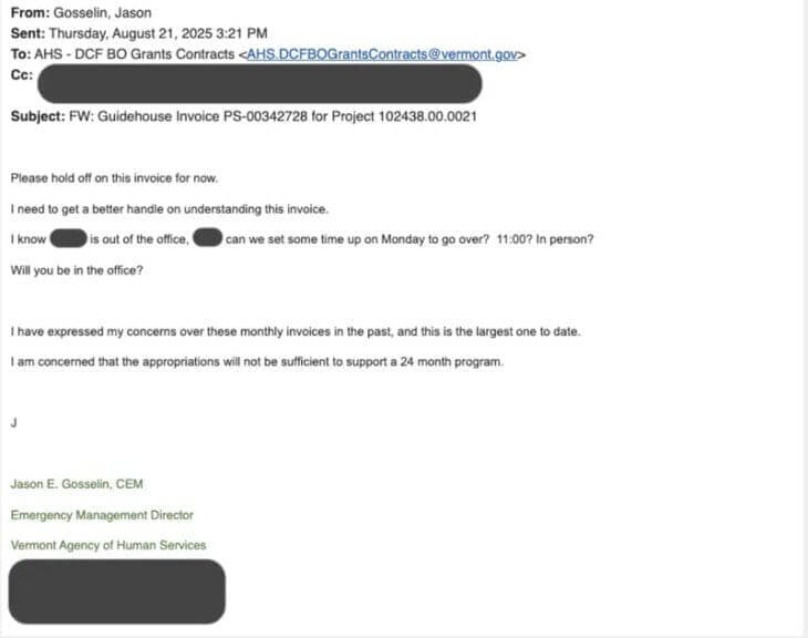 Email message redacted