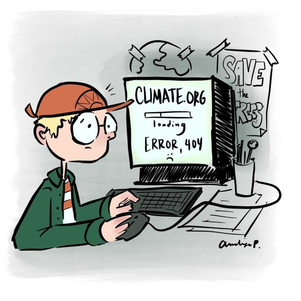 Political cartoon on disappearing government websites