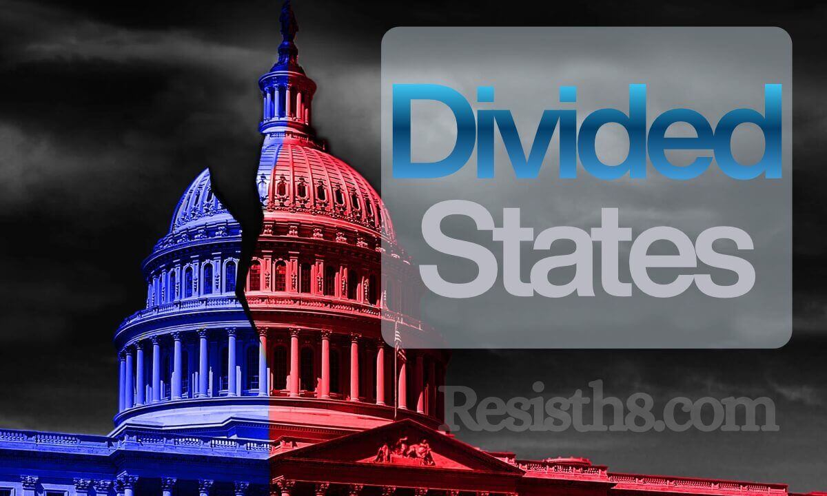U. S. Capitol, half blue, half red. Letter to republican voters