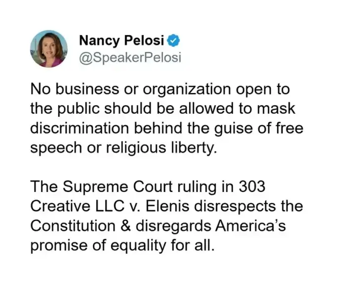 Tweet from pelosi
