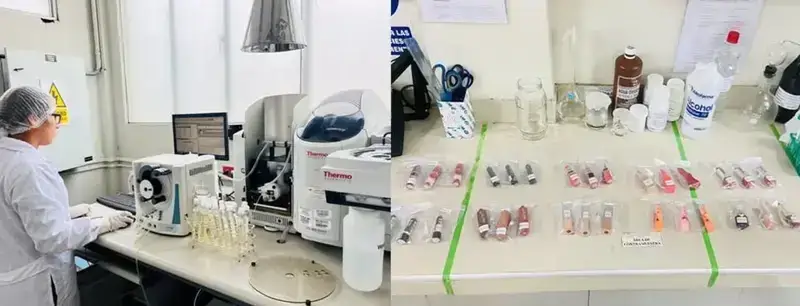 scientific studies Scientist testing cosmetics from latin america