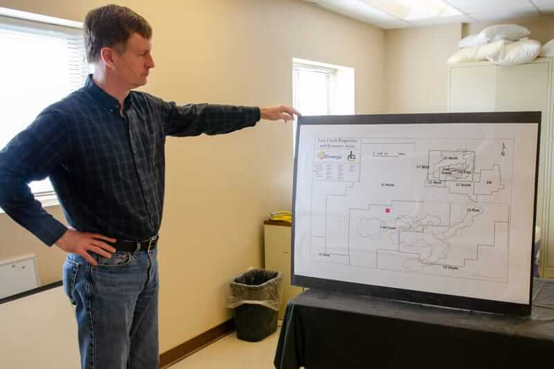 uranium mining1 John cash holding a map
