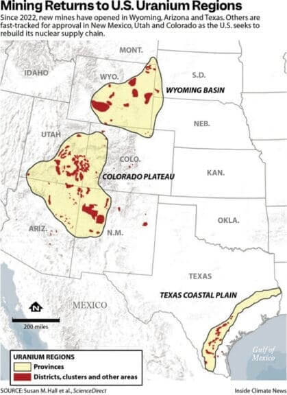 uranium mining2 Map of uranium locations