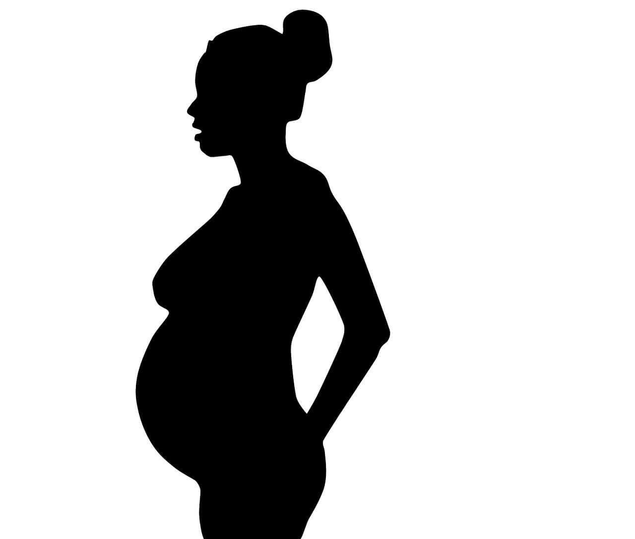 Silhouette of a pregnant woman. Ectopic pregnancies