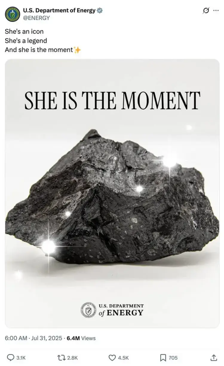 coal tweet Department of energy tweet about coal