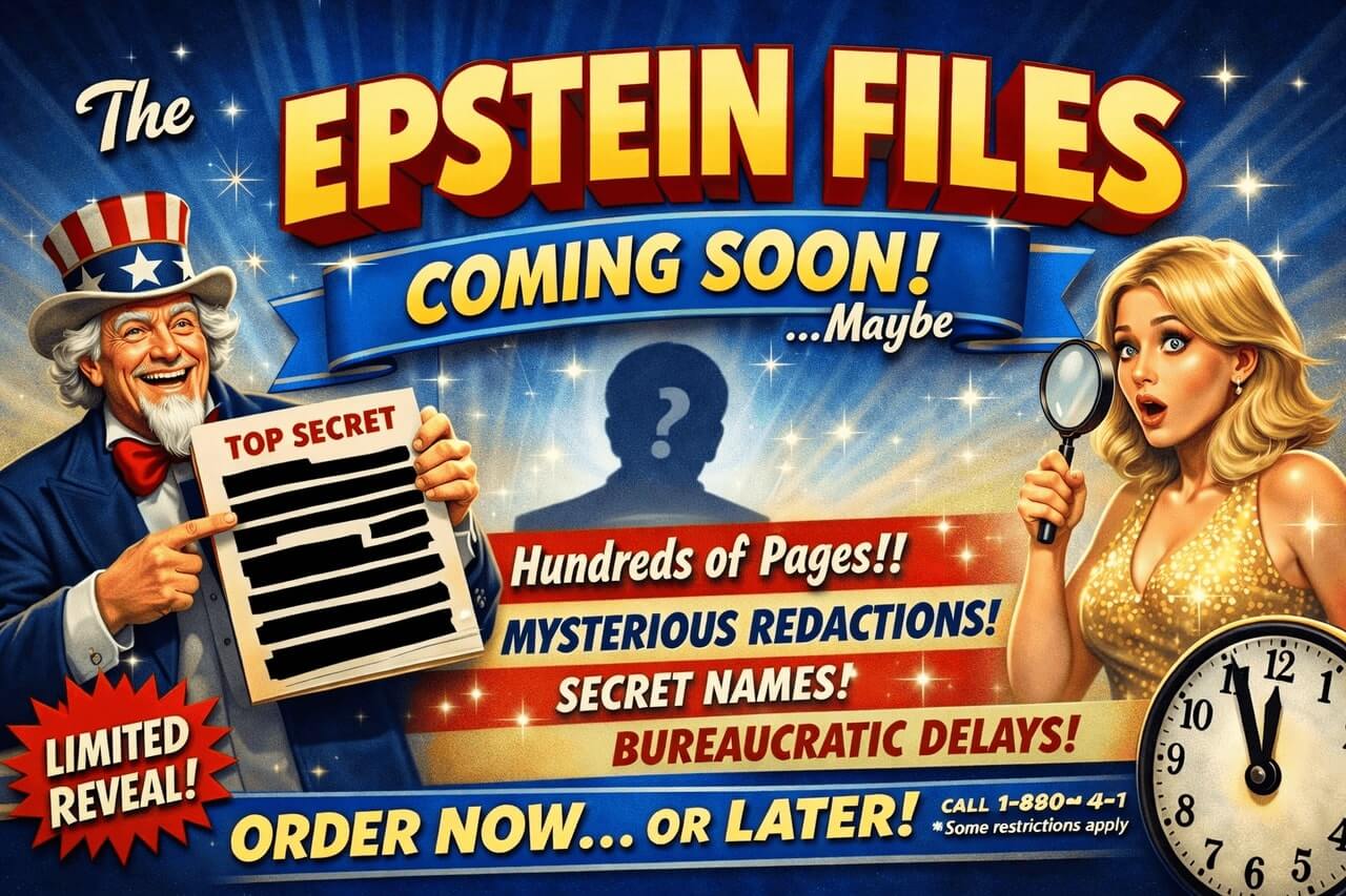 Epstein files release coming soon cartoon