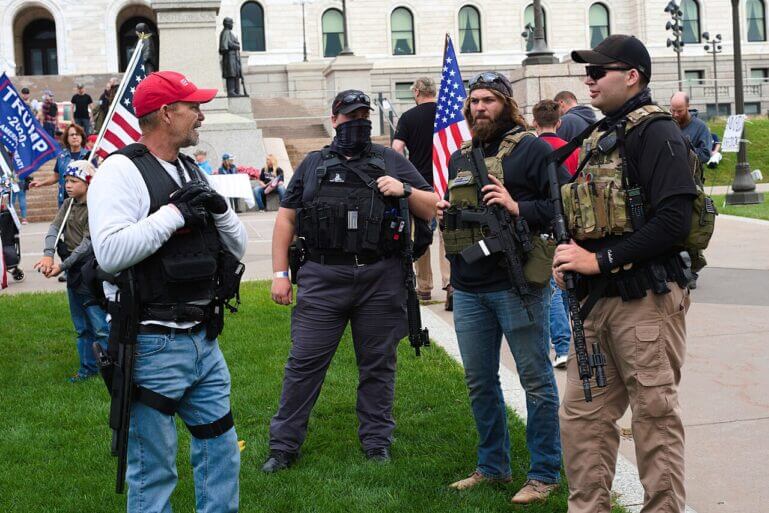 Armed trump supporters at a protest