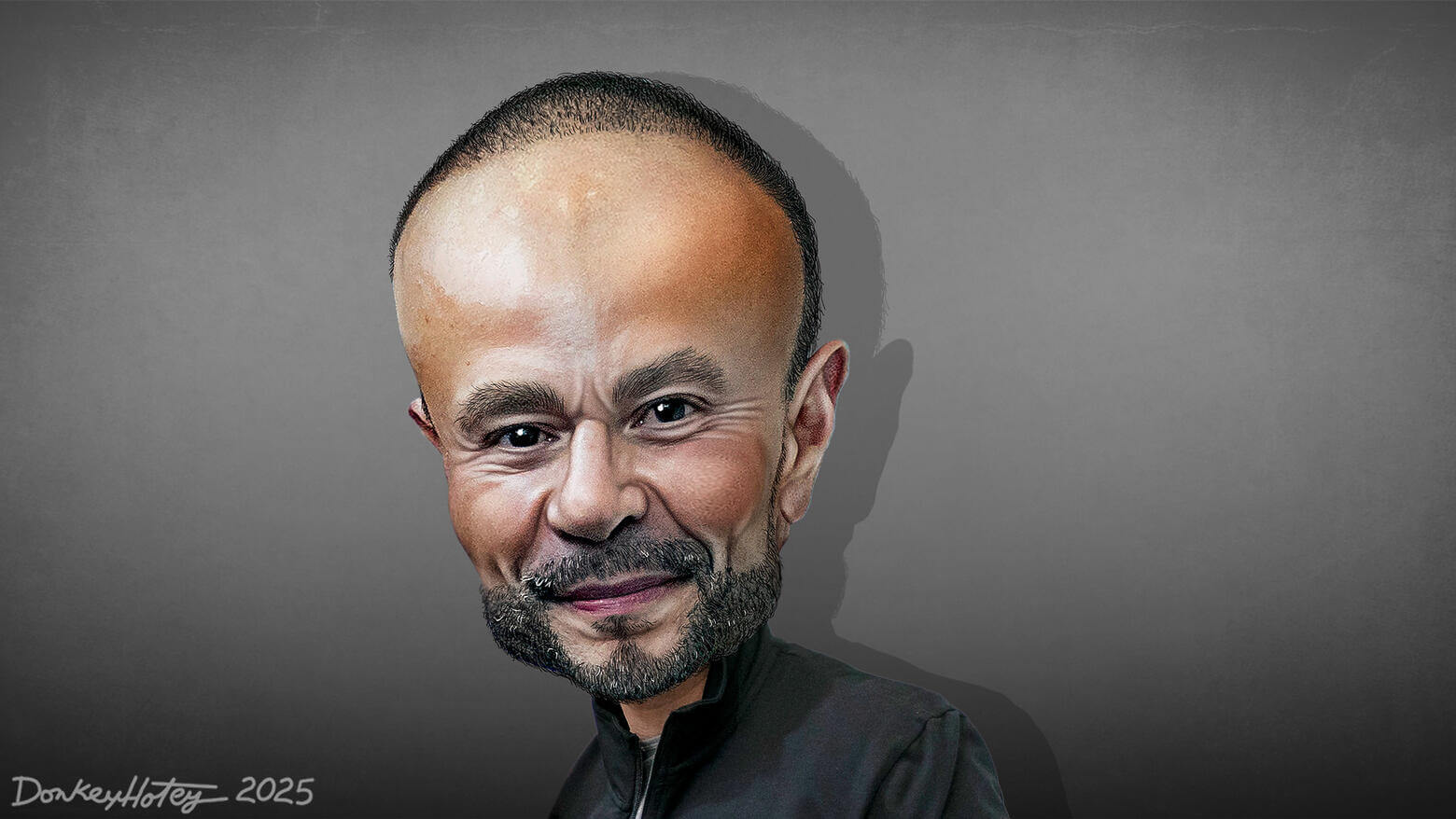 Caricature of dan bongino cornered by maga
