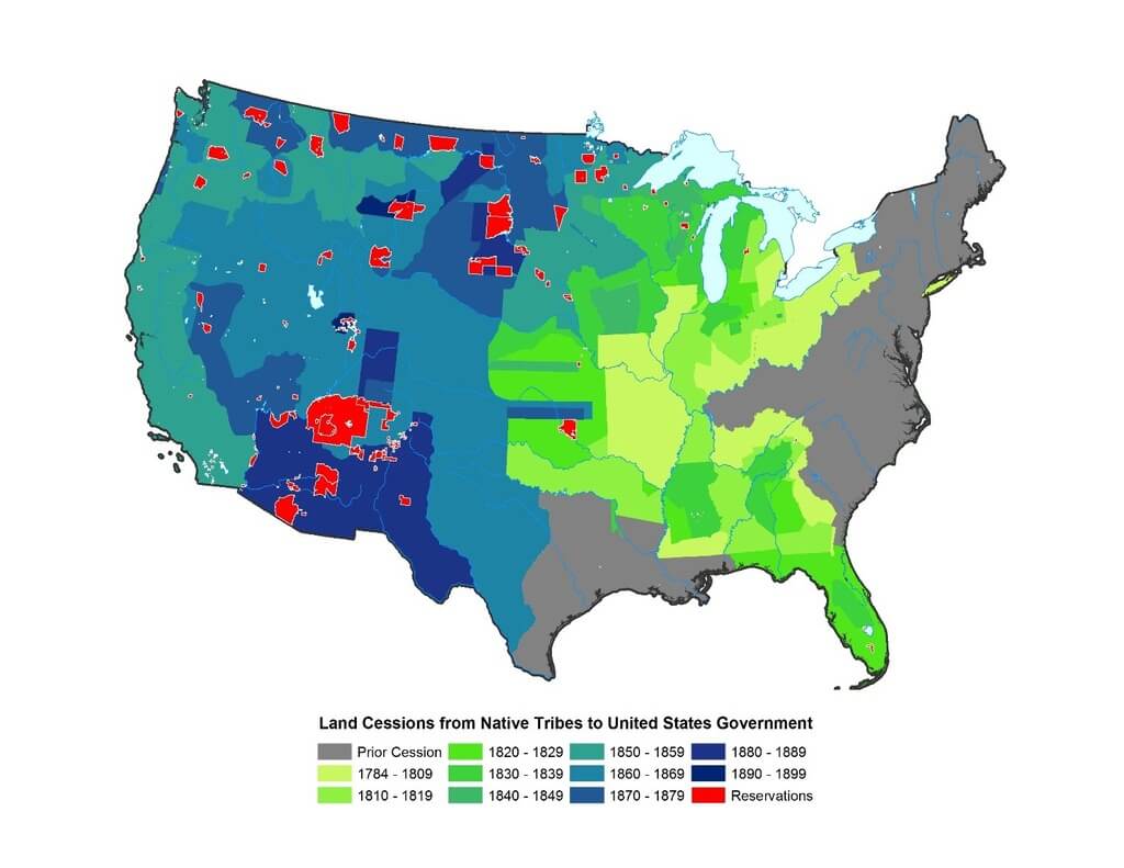 native anericans map Map showing how native americans disappeared in the 1800’s