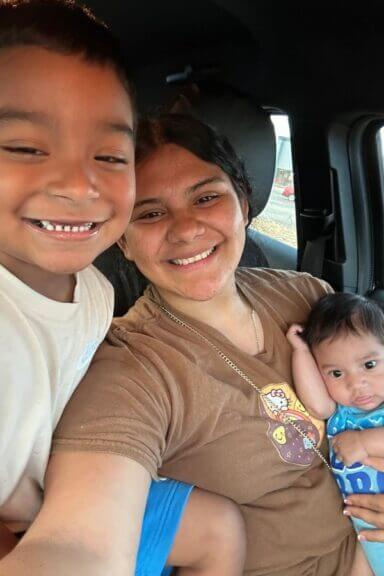 Pregnant mother in detention and her son