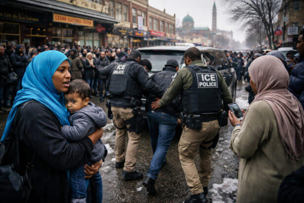 Ai-generated image of immigration enforcement operations in minnesota