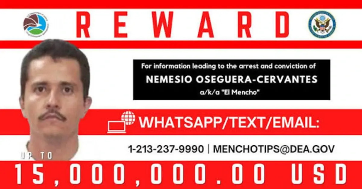 jalisco gang leader El mencho drug cartel leader wanted poster