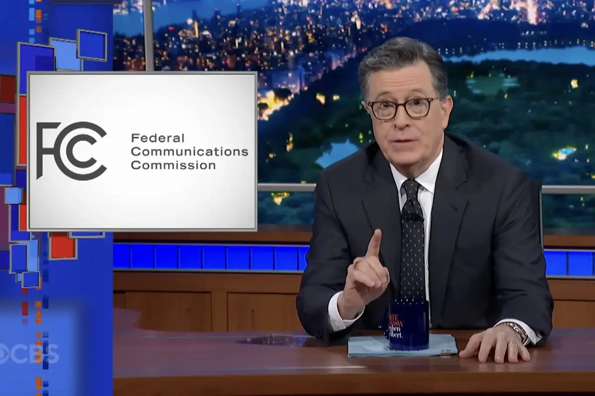 stephen colbert fcc Stephen colbert with fcc logo