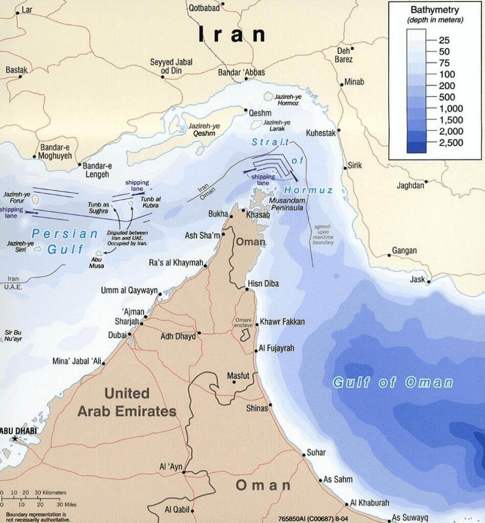 strait of hormuz map Project freedom map showing the strait of hormuz. If closed it will make oil prices skyrocket