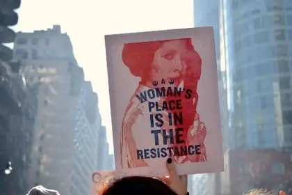 Womens rights march protest sign of princess leia