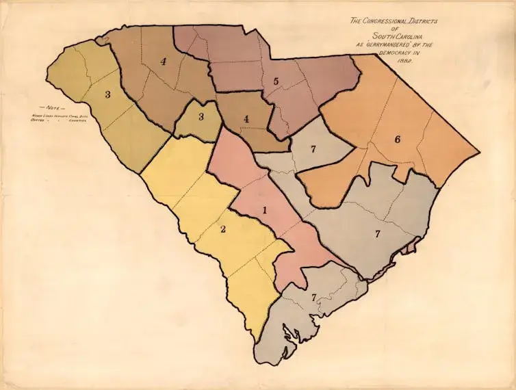 1882 gerrymandered south carolina house map