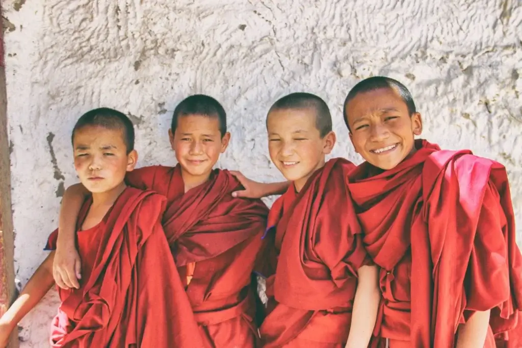 monks sunny tank Group of little boy monks from a monastery nearby.