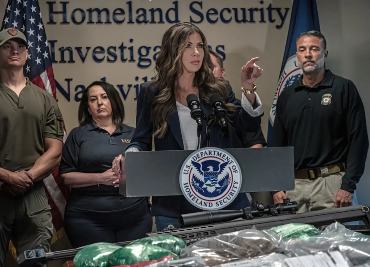 dhs sec noem presser Kristi noem speaking to press