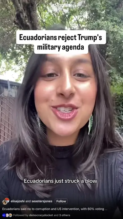 ecuadorian activist instagram Ecuadorian activist’s instagram post saying no to special forces in ecuador