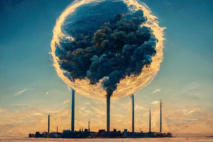 Gas-fired power plant illustration