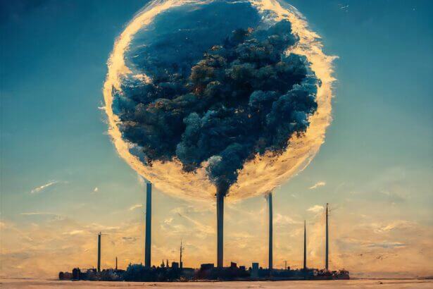 Gas-fired power plant illustration
