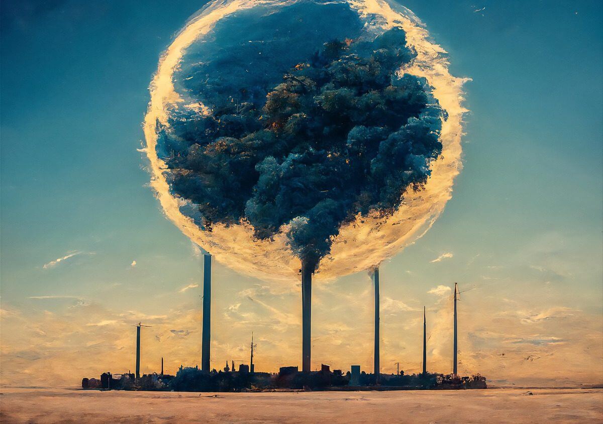 Gas-fired power plant illustration