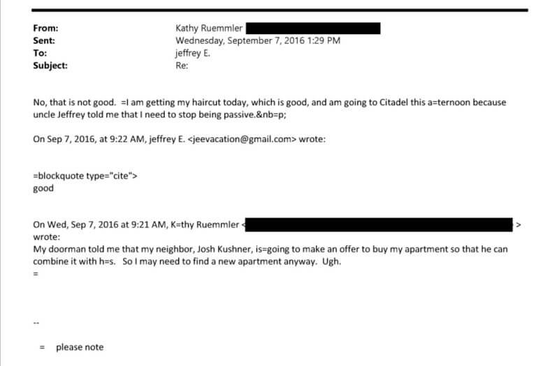 kathryn ruemmler uncle jeffrey Kathryn ruemmler email calling epstein “uncle jeffrey”