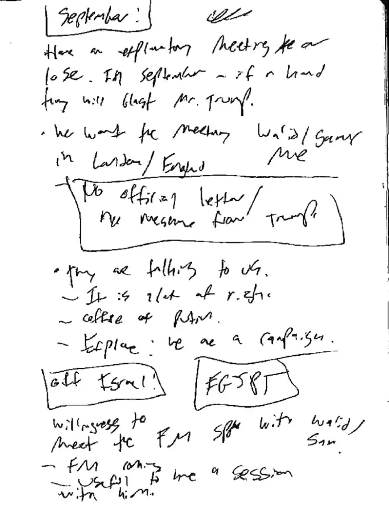 photo from mueller report Mueller report photo of a handwritten note