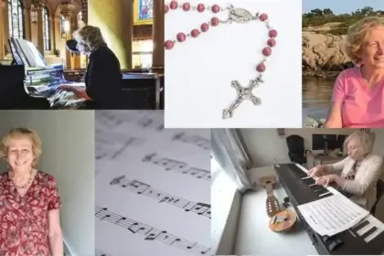 Rachel burckardt, a trans composer in a collage