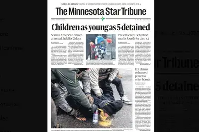 star tribune viral Image of the front page of the star tribune with the viral photo on it