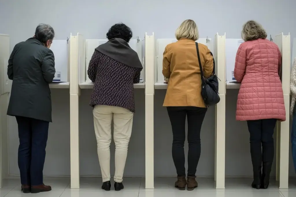 Photo of people voting from behind. What’s in the save america act?
