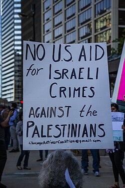 Aipac protest sign.