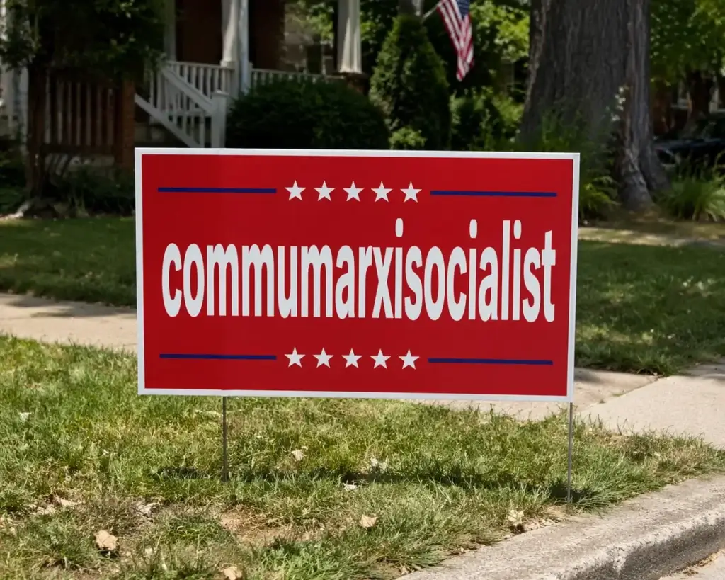 commumarxisocialist yard sign Commumarxisocialist yard sign