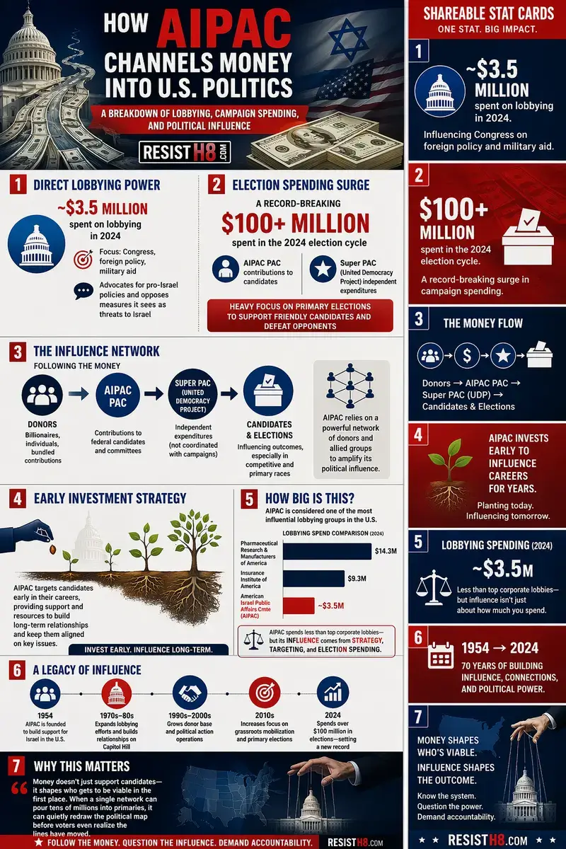 influence of aipac infographic How aipac influences u. S. Elections infographic