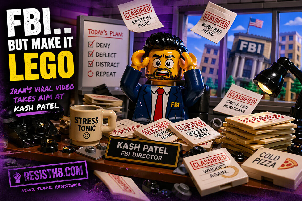 Iranian lego video with fbi director as a lego character