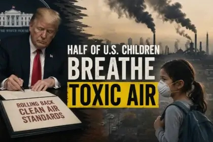 Half of us kids breathe toxic air