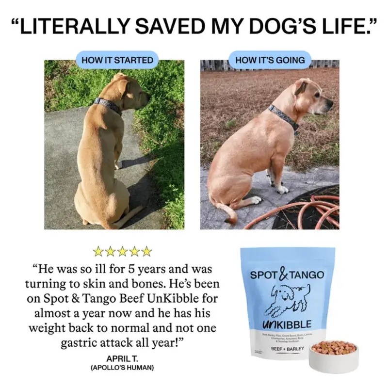 Spot and tango unkibble customer testimonial