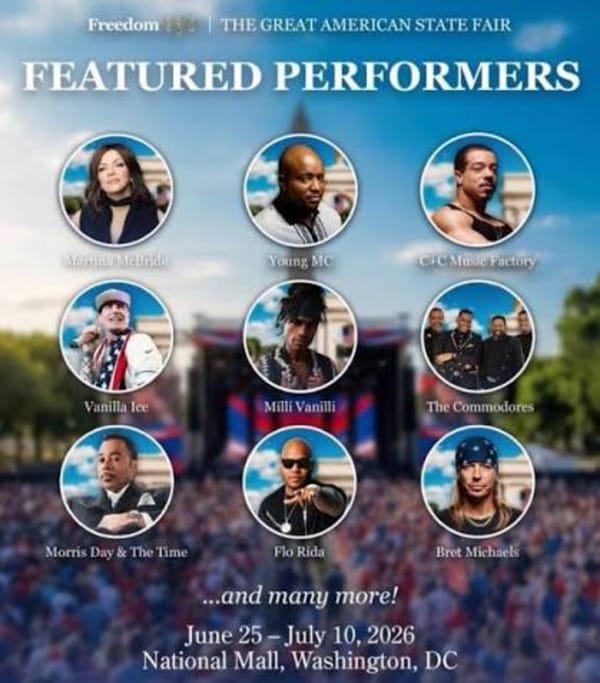 Freedom 250 great american state fair musical line-up flyer