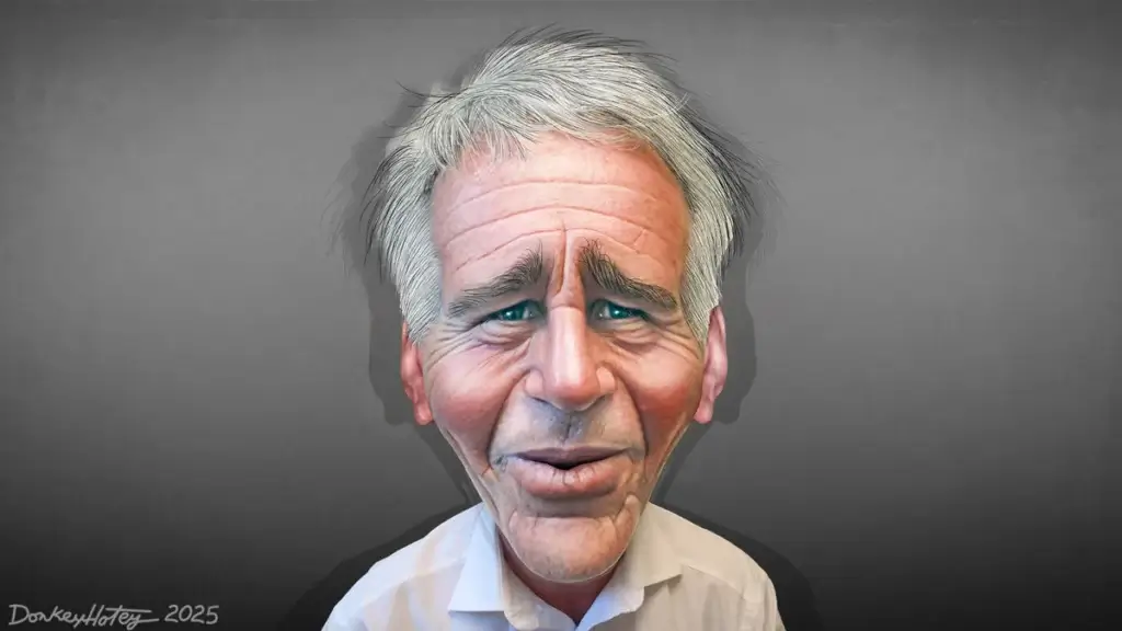 Caricature of jeffrey epstein co-conspirators