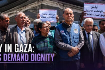 May day protest in gaza