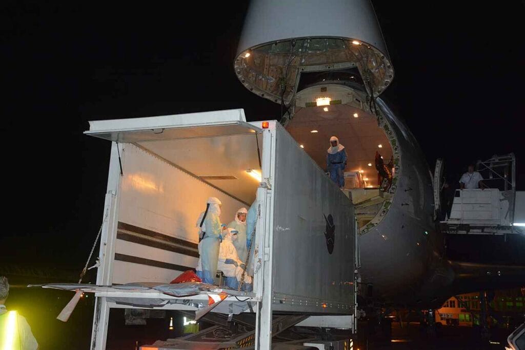 Us state dept during an operation put in place after the 2014 ebola virus outbreak. Ban on humanitarian aid