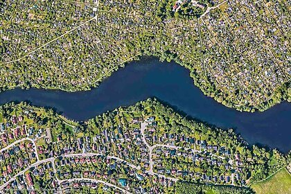Aerial view of housing