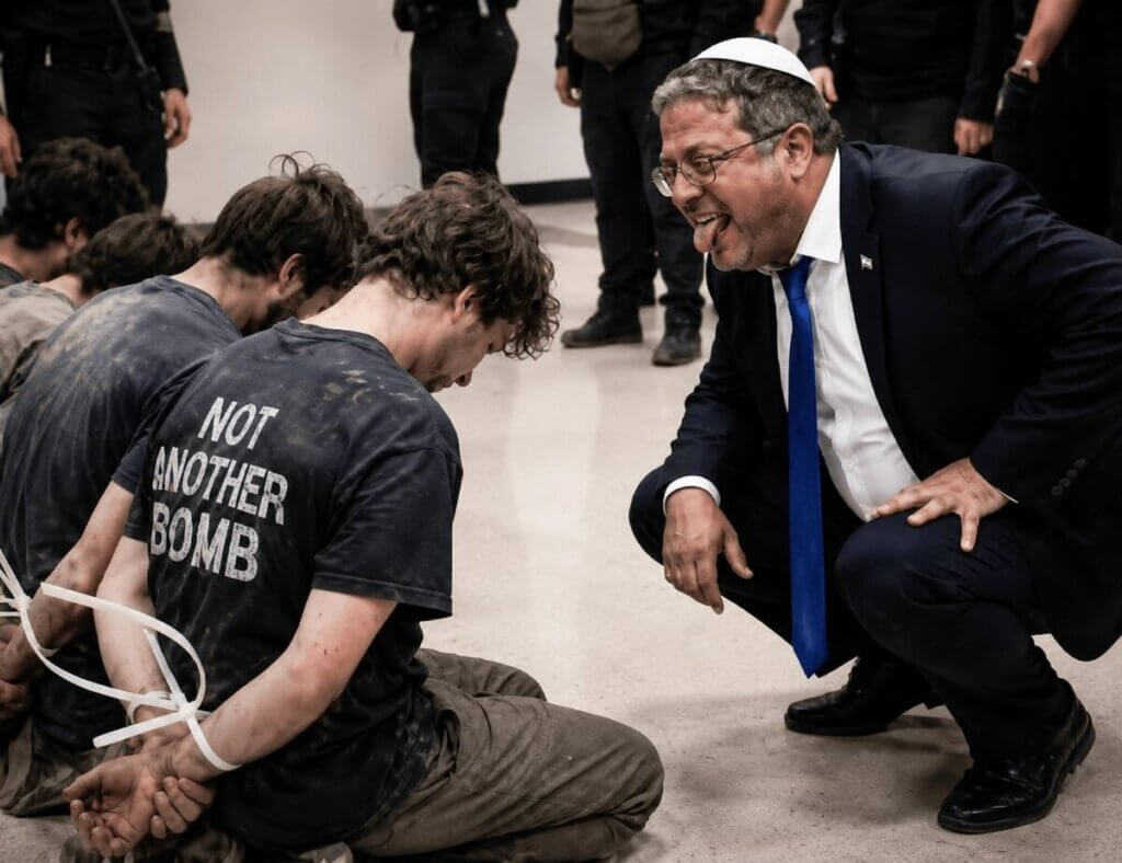 ben gvir taunting flotilla activists Ben-gvir taunts flotilla activists bound on the floor