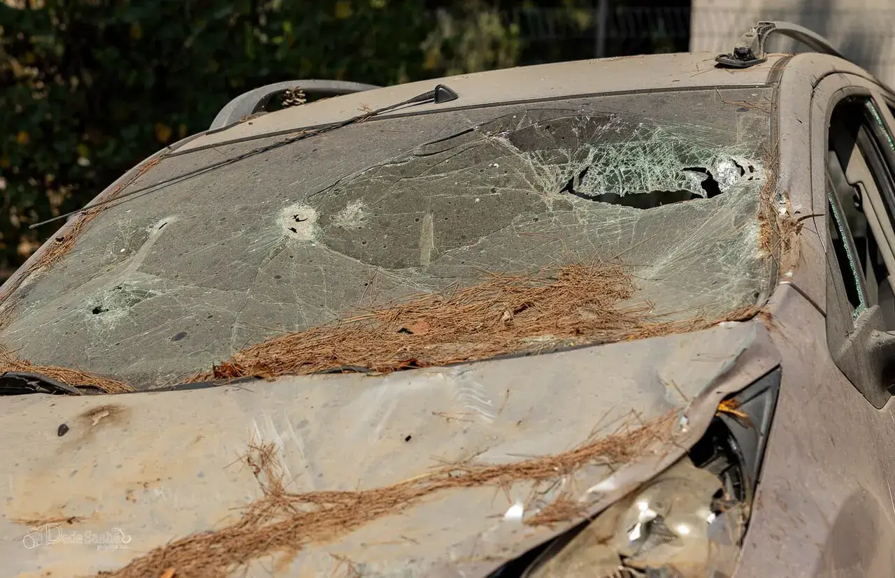 car damaged on october 7 Car damaged in israel on october 7, 2023
