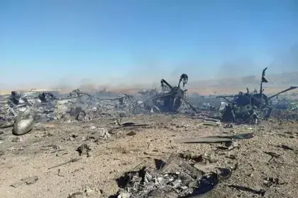 Iranian drones fly in a jellyfish formation, says the pilot of one of the downed aircraft in this photo.
