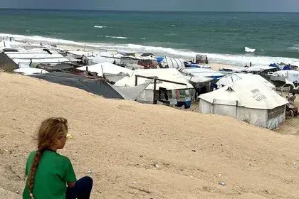 Israel bombed a group of children playing near the beach tent camps in gaza