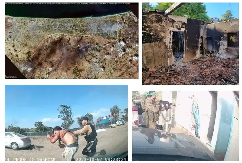 collage october 7 Collage of photos from the october 7, 2023 attack